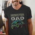 Monster Truck Dad Family Matching Monster Truck Lovers Men's V-Neck T-Shirt Monster Truck Dad Family Matching Monster Truck Lovers Men's V-Neck T-Shirt