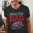 Monster Truck Dad Father's Day Men Men's V-Neck T-Shirt