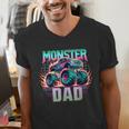 Monster Truck Dad Monster Truck Are My Jam Truck Lovers Men's V-Neck T-Shirt