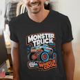 Monster Truck Dad Wheelie Cool Like Normal Dad Men's V-Neck T-Shirt