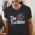 Monster Truck Jam Truckfather Dad Father UTE Pickup Men's V-Neck T-Shirt