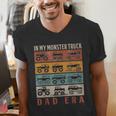 In My Monster Trucks Dad Era Matching Family Truck Lovers Men's V-Neck T-Shirt