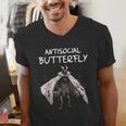 Mothman Shirt Antisocial Butterfly Introvert Cryptid Men's V-Neck T-Shirt Mothman Shirt Antisocial Butterfly Introvert Cryptid Men's V-Neck T-Shirt