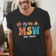 MSW Est 2025 Graduation School Social Worker Shirt Master Men's V-Neck T-Shirt