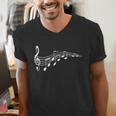 Musical Notes Music Dad Text In Treble Clef T-Shirt T-Shirt Men's V-Neck T-Shirt