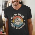 Nerdy Dads Build Character RPG Gaming Father's Day For Dad Men's V-Neck T-Shirt
