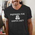 New Dad Prepared For Diaper Duty Saying Quote Men's V-Neck T-Shirt