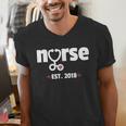 New Nurse Est 2018 Nursing School Graduation Men's V-Neck T-Shirt