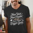 New Year New Chapter Same Dream Bigger Goals 2026 Book Lover Men's V-Neck T-Shirt