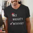 Nice Naughty Introvert List Christmas Introvert Men's V-Neck T-Shirt Nice Naughty Introvert List Christmas Introvert Men's V-Neck T-Shirt