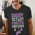 NICU Dad Micro Preemie Baby Dad Of NICU Warrior Appreciation Men's V-Neck T-Shirt