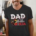 Ninja Birthday Party Dad Of The Birthday Ninja Small Men's V-Neck T-Shirt
