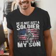He Is Not Just A Soldier He Is My Son Proud Military Mom Dad Men's V-Neck T-Shirt
