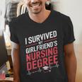 Nurse Graduation I Survived My Girlfriends Nursing Degree Men's V-Neck T-Shirt