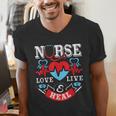 Nurse Live Love Heal Graduation Appreciation Valentines Day Men's V-Neck T-Shirt