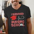 Nurse Survived Nursing School Graduation Men's V-Neck T-Shirt