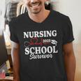 Nursing School Survivor 2025 RN ER Graduation Nurse Grad Men's V-Neck T-Shirt
