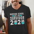Nursing School Survivor Graduation Nurse RN 2020 Friend Men's V-Neck T-Shirt