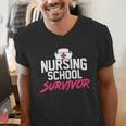 Nursing School Survivor Shirt Graduation Party Tee Men's V-Neck T-Shirt
