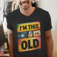 Im This Old Retro 80s 90s VHS Cassette Floppy Disk Nostalgia Men's V-Neck T-Shirt Im This Old Retro 80s 90s VHS Cassette Floppy Disk Nostalgia Men's V-Neck T-Shirt
