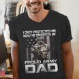 I Once Protected Him Now He Protects Me Proud Army Dad Men's V-Neck T-Shirt