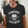 One Badass Bonus Step Dad Birthday Stepdad Men's V-Neck T-Shirt