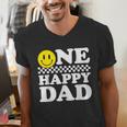 One Happy Dude Dad 1st Birthday Family Matching Men's V-Neck T-Shirt