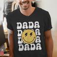 One Happy Family Birthday Matching Apparel Dada One Happy Dude Birthday Theme Family Matching Adult Child Short Sleeve Crew Neck Classic Fit Polyester 50 Cotton 50 Men's V-Neck T-Shirt