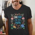 OneDer The Sea Papa 1st Birthday Dad Matching Men's V-Neck T-Shirt