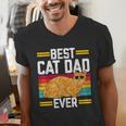Orange Cat Best Cat Dad Ever Orange Tabby Cat Men's V-Neck T-Shirt