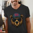 Papa Bear Father's Day Great Dad Joke Men's V-Neck T-Shirt