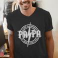 Papa Like A Grandpa Fathers Day Rocker Dad Rock Music Men Men's V-Neck T-Shirt