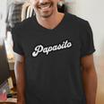 Papasito Bold Latino Dad Retro Text Men's V-Neck T-Shirt