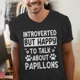 Papillon Dog Owner Introverted Spaniel Breed Fur Parent Men's V-Neck T-Shirt