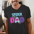 Parents Mom Spider Dad Matching Family Birthday Men's V-Neck T-Shirt