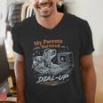 My Parents Survived Dial Up Internet Nostalgia Turtle Men's V-Neck T-Shirt