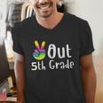 Peace Out 5th Grade Tie Dye Graduation Class Of 2026 Men's V-Neck T-Shirt