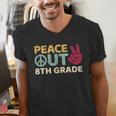 Peace Out 8th Grade Graduation Last Day Of School Men's V-Neck T-Shirt