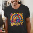 Peace Sign Groovy Vibes Costume Nostalgia Tie Dye Fashion Men's V-Neck T-Shirt