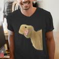 Peking Duck Peeking Chef Graduation Farm Duck Lover Men's V-Neck T-Shirt