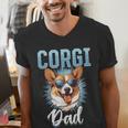 Pembroke Welsh Corgi Corgi Dad Men's V-Neck T-Shirt