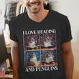 Penguin Love Reading And Penguins Child Book Lover Men's V-Neck T-Shirt