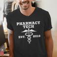 Pharmacy Tech GraduationShirt Student Est 2018 Men's V-Neck T-Shirt