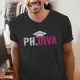 PhDiva PHD Student Graduation Degree Med Law School Men's V-Neck T-Shirt
