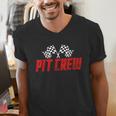 Pit Crew Family Racing Birthday Race Car For Dad Mom Kids Men's V-Neck T-Shirt