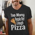 Pizza Lover Saying Introvert Anti Social Humor Foodie Men's V-Neck T-Shirt