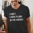 Plans In The Garage Men Car Mechanics Fathers Day Dad Men's V-Neck T-Shirt