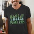 Plant Papi Daddy Father Gardener Gardening Father’s Day Men's V-Neck T-Shirt