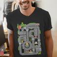 Play Cars On Dad's Back Shirt Kids And Fathers Play Men's V-Neck T-Shirt Play Cars On Dad's Back Shirt Kids And Fathers Play Men's V-Neck T-Shirt