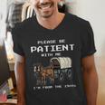 Please Be Patient I'm From The 1900s Amish Wagon & Vintage Men's V-Neck T-Shirt Please Be Patient I'm From The 1900s Amish Wagon & Vintage Men's V-Neck T-Shirt